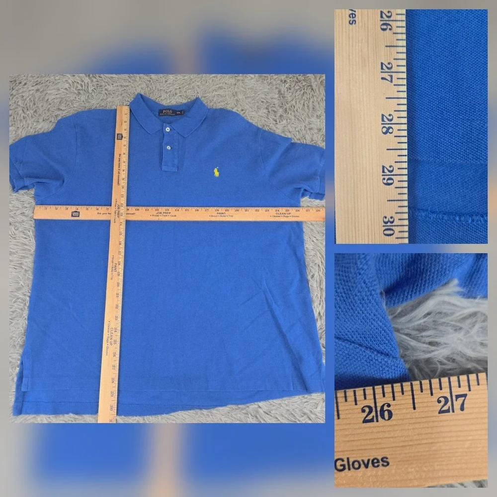Polo Ralph Lauren Mens 2XL XXL Blue Short Sleeve‎ Rugby Preppy Polo